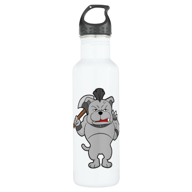 Dog as Warrior with Axe 710 Ml Water Bottle (Front)