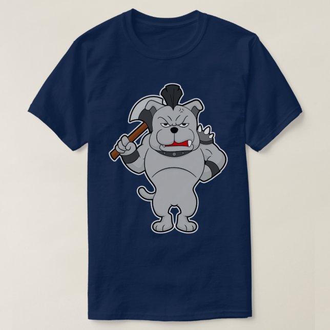 Dog as Warrior with Axe T-Shirt (Design Front)