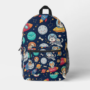 Dog Astronaut Backpack – Space Rocket Pattern