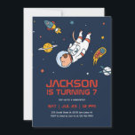 Dog Astronaut Outer Space Galaxy Kids Birthday Invitation<br><div class="desc">Cute design for kids,  boys or girls who love astronaut,  outer space,  rocket,  universe,  planets,  stars and galaxy. Perfect for space theme birthday party. You can customise the wording to fit other occasions.</div>
