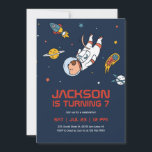 Dog Astronaut Outer Space Galaxy Kids Birthday Invitation<br><div class="desc">Cute design for kids,  boys or girls who love astronaut,  outer space,  rocket,  universe,  planets,  stars and galaxy. Perfect for space theme birthday party. You can customise the wording to fit other occasions.</div>