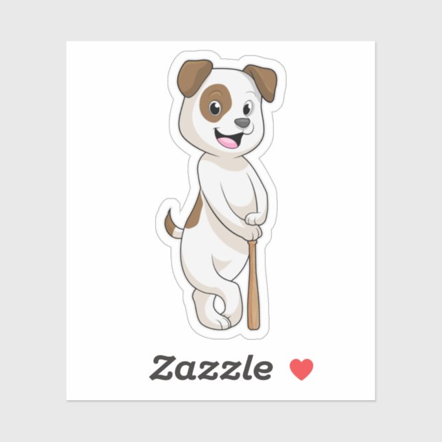 Dog at Baseball with Baseball bat (Sheet)