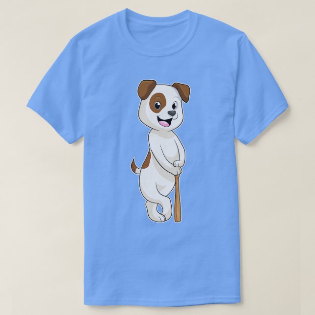 Dog at Baseball with Baseball bat T-Shirt (Design Front)