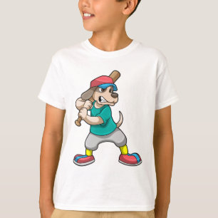 Dog at Baseball with Baseball bat T-Shirt