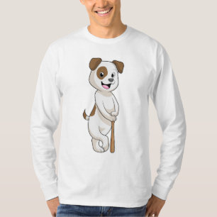 Dog at Baseball with Baseball bat T-Shirt