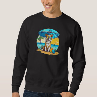 Dog At Beach Summer Vacation Sweatshirt