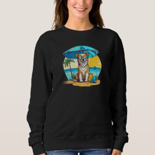 Dog At Beach Summer Vacation Sweatshirt