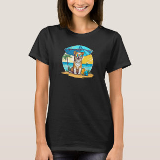 Dog At Beach Summer Vacation T-Shirt