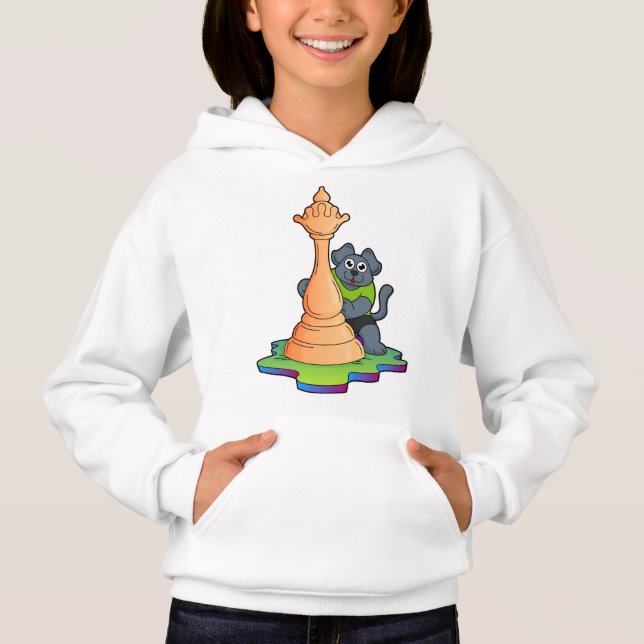 Dog at Chess with Chess piece Queen (Front)