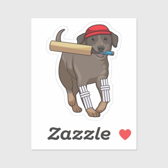 Dog at Cricket with Cricket bat (Sheet)