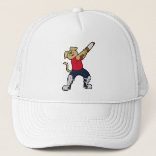 Dog at Cricket with Cricket bat Trucker Hat