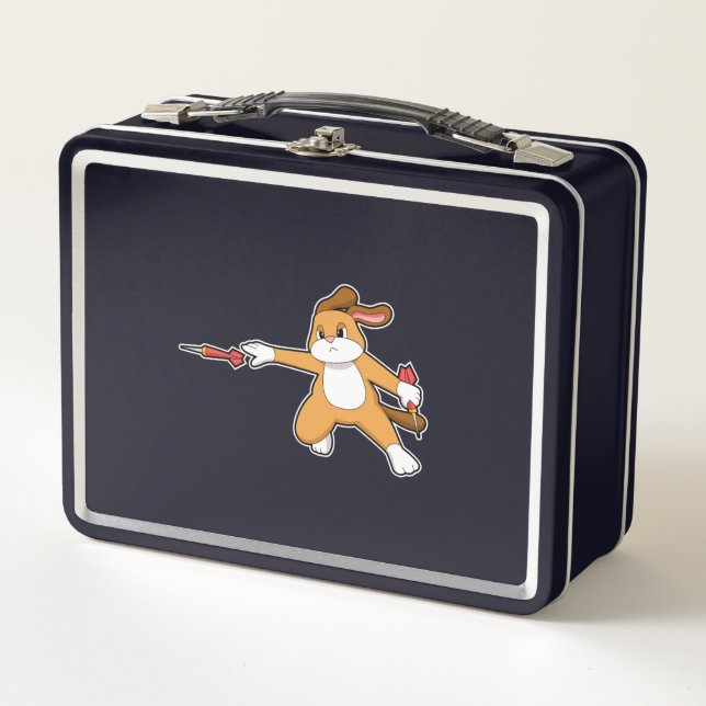 Dog at Darts with Dart.PNG Metal Lunch Box (Front)