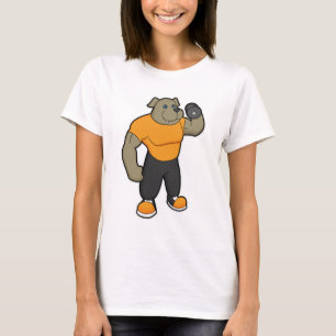 Dog at Fitness with Dumbbell T-Shirt