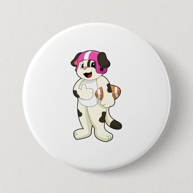Dog at Football Sports 7.5 Cm Round Badge (Front)