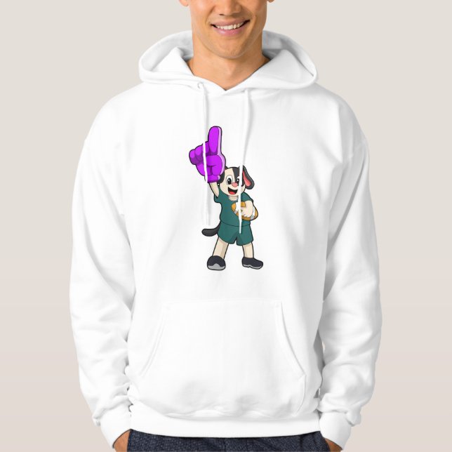 Dog at Football Sports Hoodie (Front)