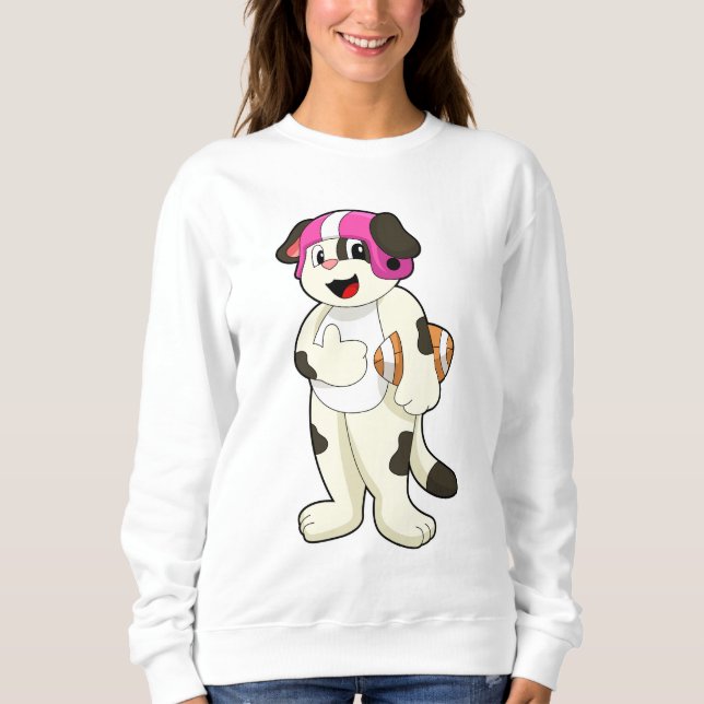 Dog at Football Sports Sweatshirt (Front)