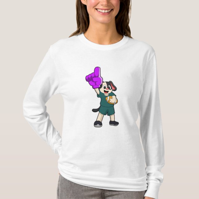 Dog at Football Sports T-Shirt (Front)