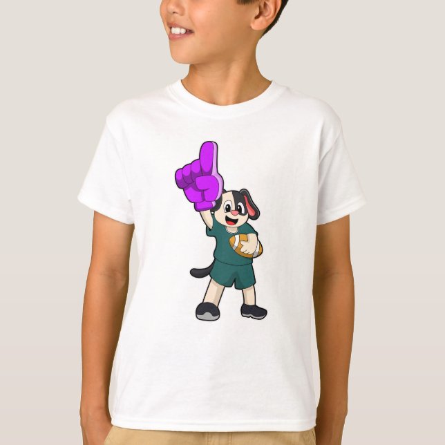Dog at Football Sports T-Shirt (Front)