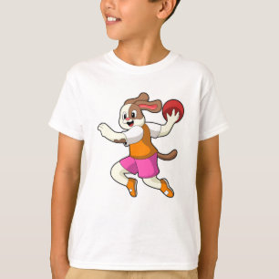 Dog at Handball player with Handball T-Shirt