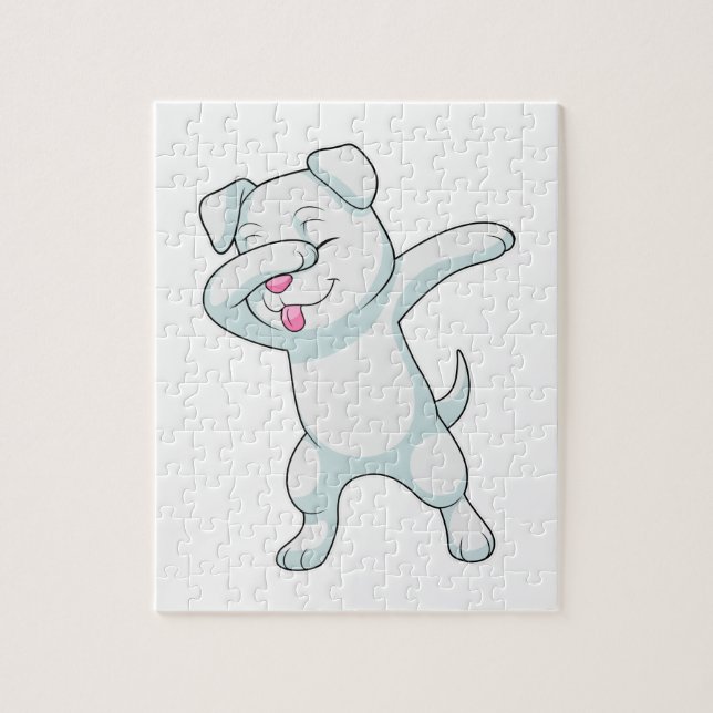 Dog at Hip Hop Dance Dab Jigsaw Puzzle (Vertical)