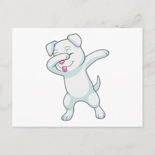 Dog at Hip Hop Dance Dab Postcard