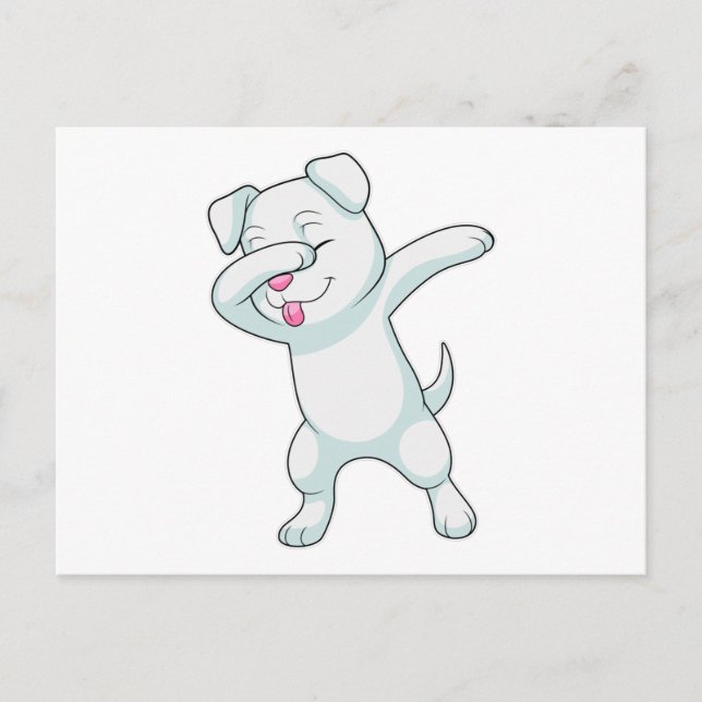 Dog at Hip Hop Dance Dab Postcard (Front)
