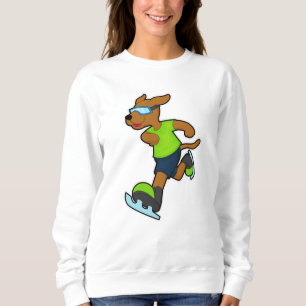 Dog at Ice skating with Goggles Sweatshirt