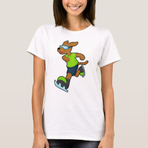 Dog at Ice skating with Goggles T-Shirt