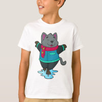 Dog at Ice skating with Ice skates & Scarf