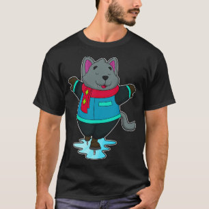 Dog at Ice skating with Ice skates Scarf T-Shirt