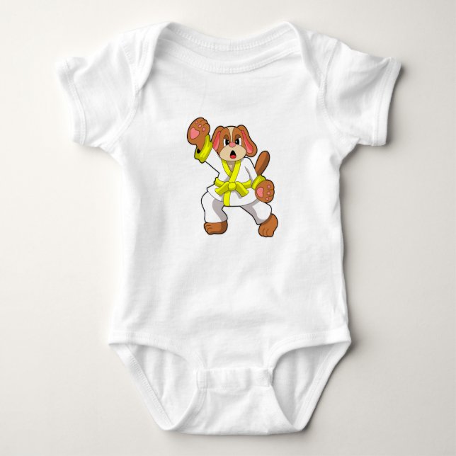 Dog at Karate Martial arts Baby Bodysuit (Front)
