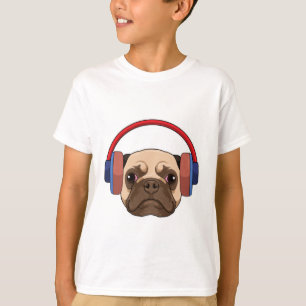 Dog at Music with Headphone T-Shirt