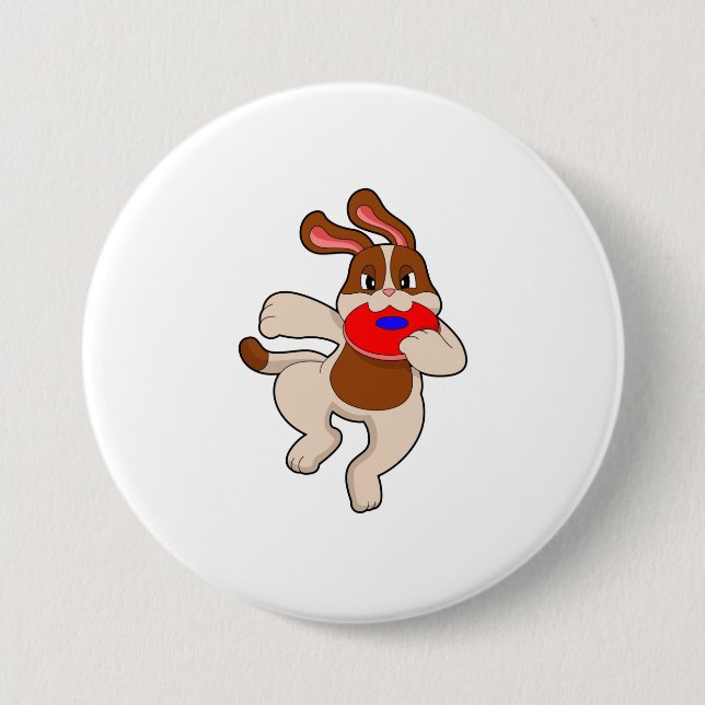 Dog at Playing 7.5 Cm Round Badge (Front)
