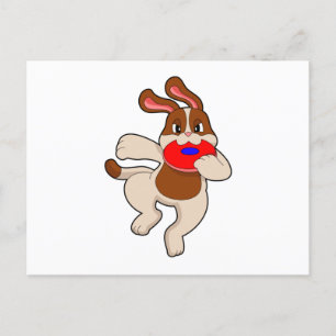 Dog at Playing Postcard