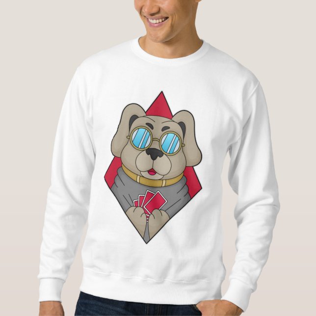Dog at Poker with Poker cards Sweatshirt (Front)