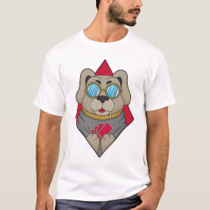 Dog at Poker with Poker cards T-Shirt