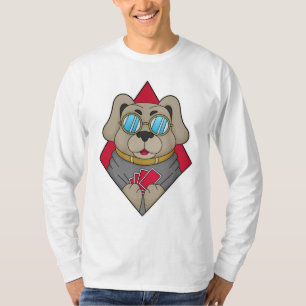 Dog at Poker with Poker cards T-Shirt