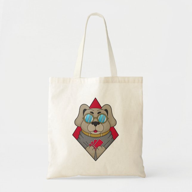 Dog at Poker with Poker cards Tote Bag (Front)