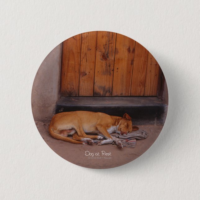 Dog at Rest 6 Cm Round Badge (Front)