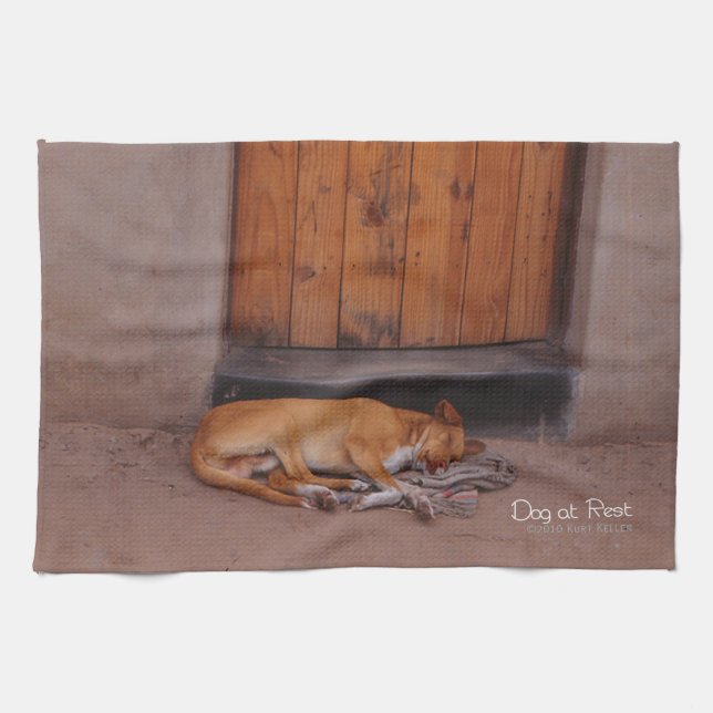 Dog at Rest Tea Towel (Horizontal)