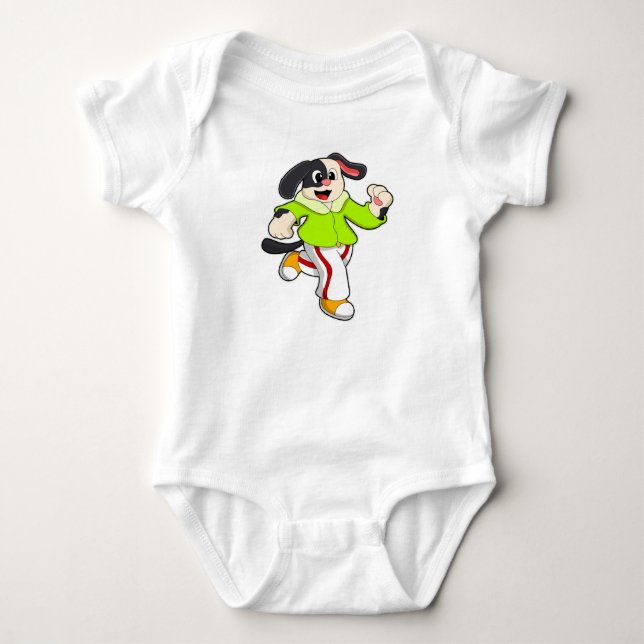 Dog at Running Baby Bodysuit (Front)