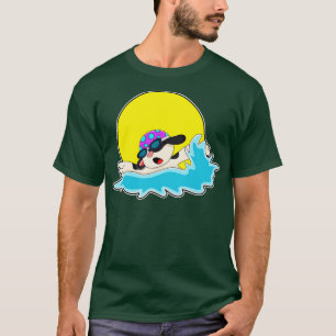 Dog at Swimming with Swim goggles T-Shirt