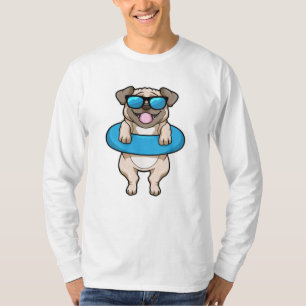 Dog at Swimming with Swim ring & Sunglasses T-Shirt