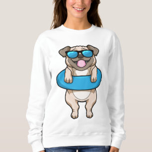 Dog at Swimming with Swim ring Sweatshirt