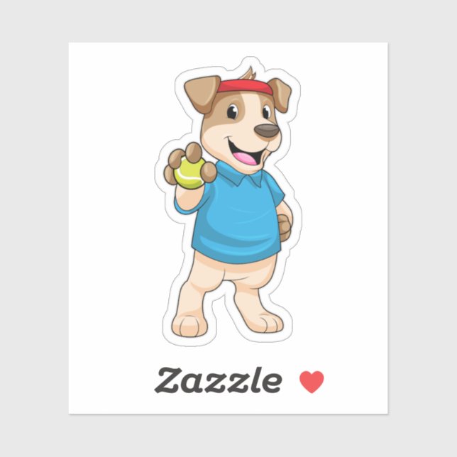 Dog at Tennis with Tennis ball (Sheet)