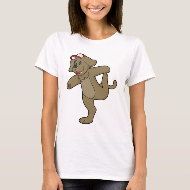 Dog at Yoga Fitness T-Shirt (Front)