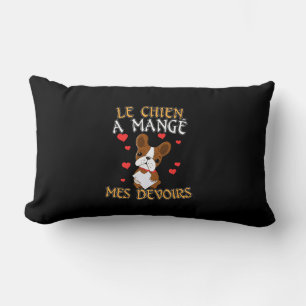 Dog Ate My Homework - Learning French Quote Lumbar Cushion