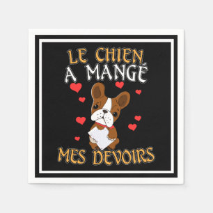 Dog Ate My Homework - Learning French Quote Napkin