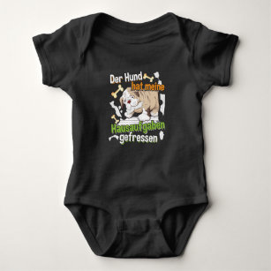 Dog Ate My Homework - Learning German Quote Baby Bodysuit