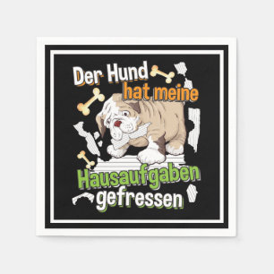 Dog Ate My Homework - Learning German Quote Napkin